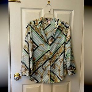 Victoria's Secret Nautical Seaside Beach Button Up Womens Shirt Blouse small